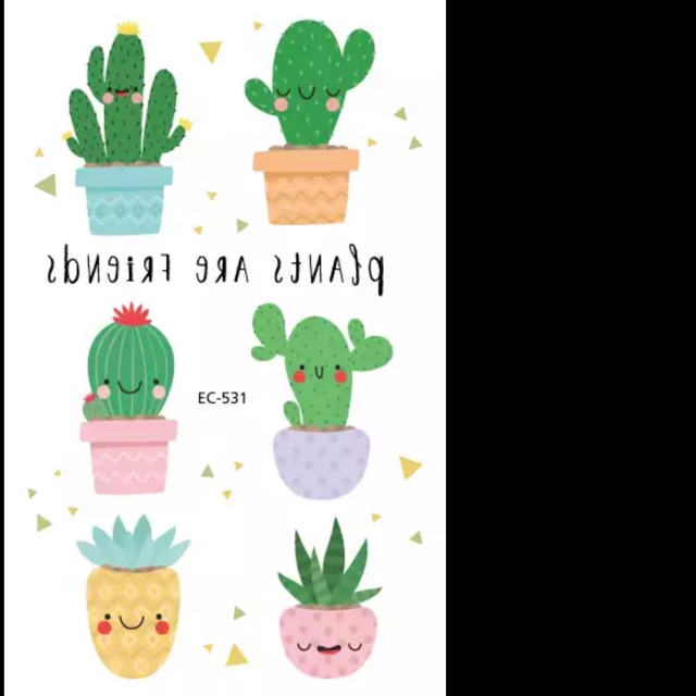 Tato temporer anak, mainan tato anak gambar cactus