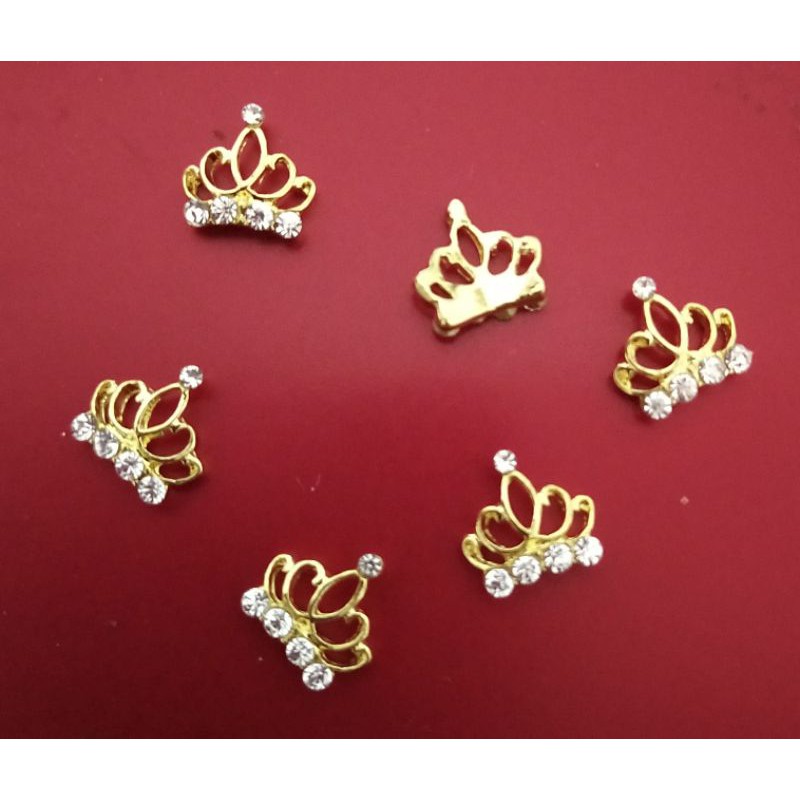 CHARM NAIL MAHKOTA 07 SILVER 10mm / HIASAN TASBIH DIGITAL / NAIL ART