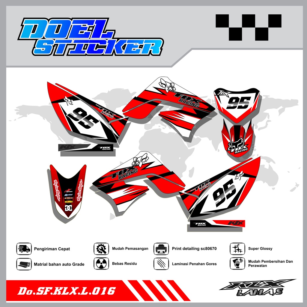 Sticker Striping Honda KLX L , S Lama List Variasi Hologram , Crome Doel 016