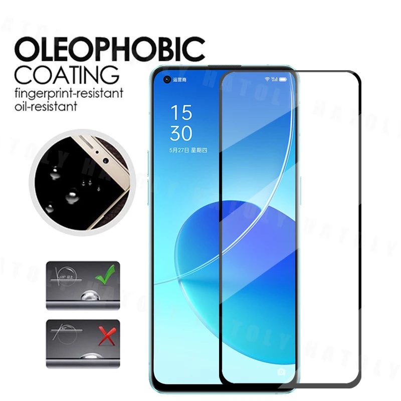 PROMO Tempered Glass OPPO RENO 6 5G TG Layar FULL COVER Black Premium Screen, Protector FULL Screen