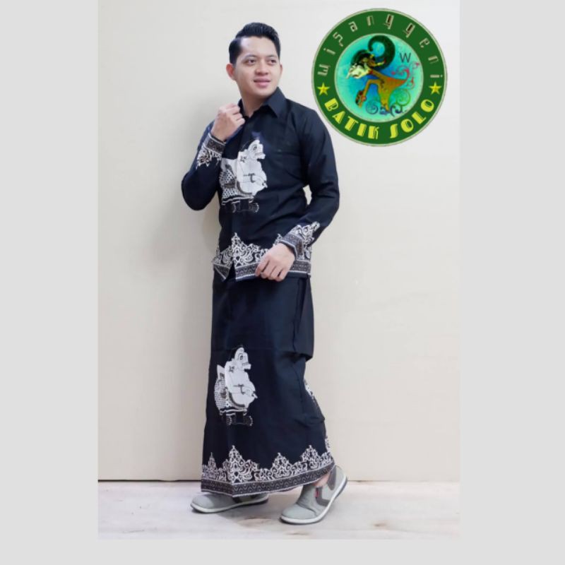 baju Koko batik setelan sarung /celana sarung motif Semar lawasan