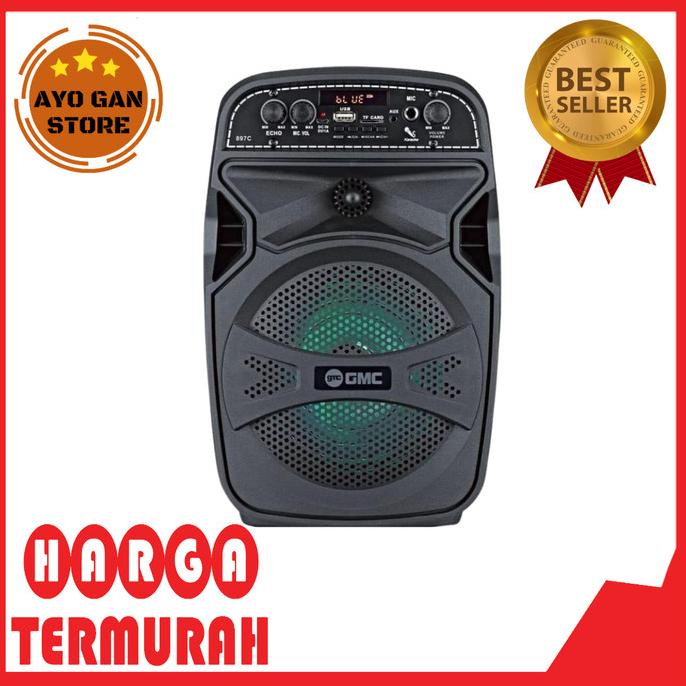 Speaker Karaoke Gmc 897C Bluetooth Portable Free Mic Termurah Omeriamart