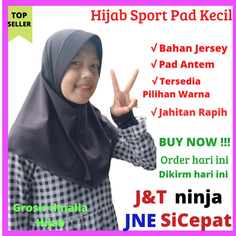 Hijab Sport Terbaru Kerudung Olahraga Volly Senam Renang Basket Bersepeda Jilbab Bergo Instan Bahan 