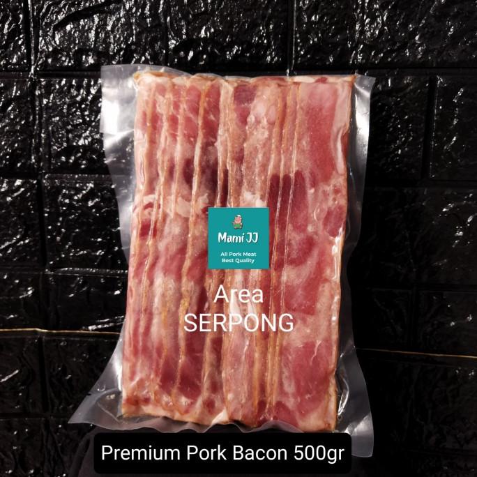 

MAKANAN BEKU / PREMIUM PORK BACON BALI/SMOKED/BABI BALI 500GR&1KG NON COD