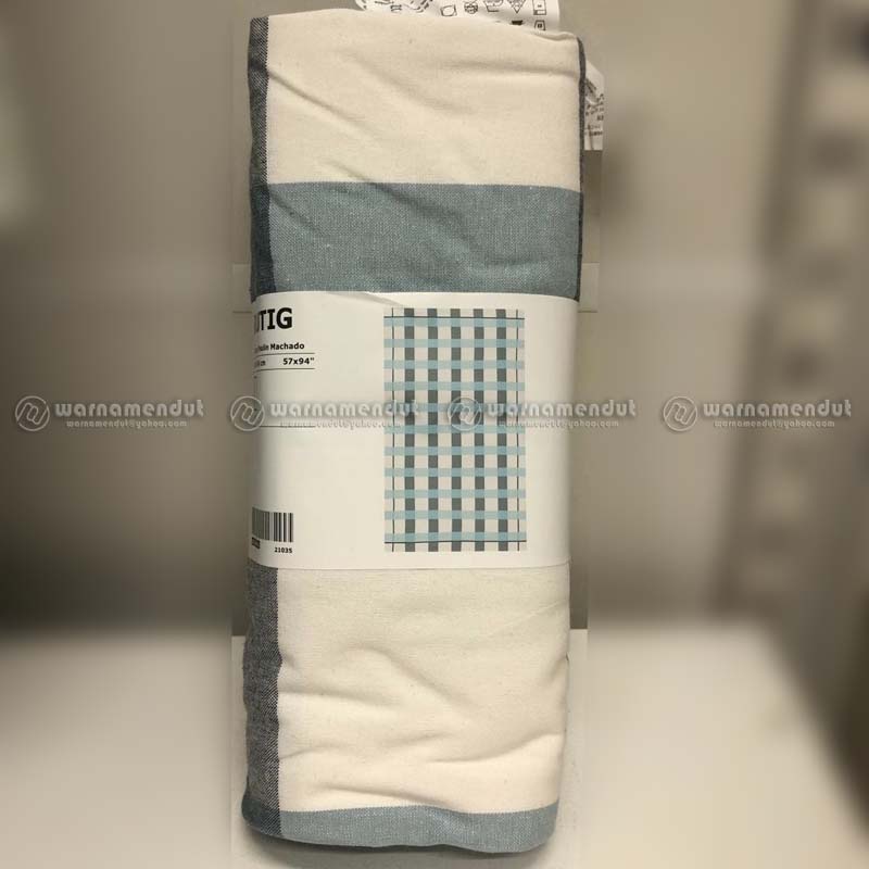 WEO IK00364095 RUT Taplak mejapola kotak biru ukuran 240x145 cm katun