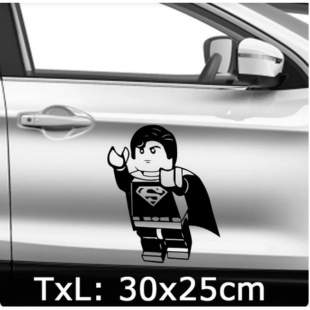 Stiker Mobil DC Super Hero Superman Lego vinyl decal Car Sticker Cool
