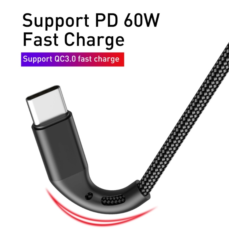 Zzz Kabel Data / Charger USB Tipe C Ke USB C 60W QC3.0 &amp; PD 2in1 Untuk Handphone