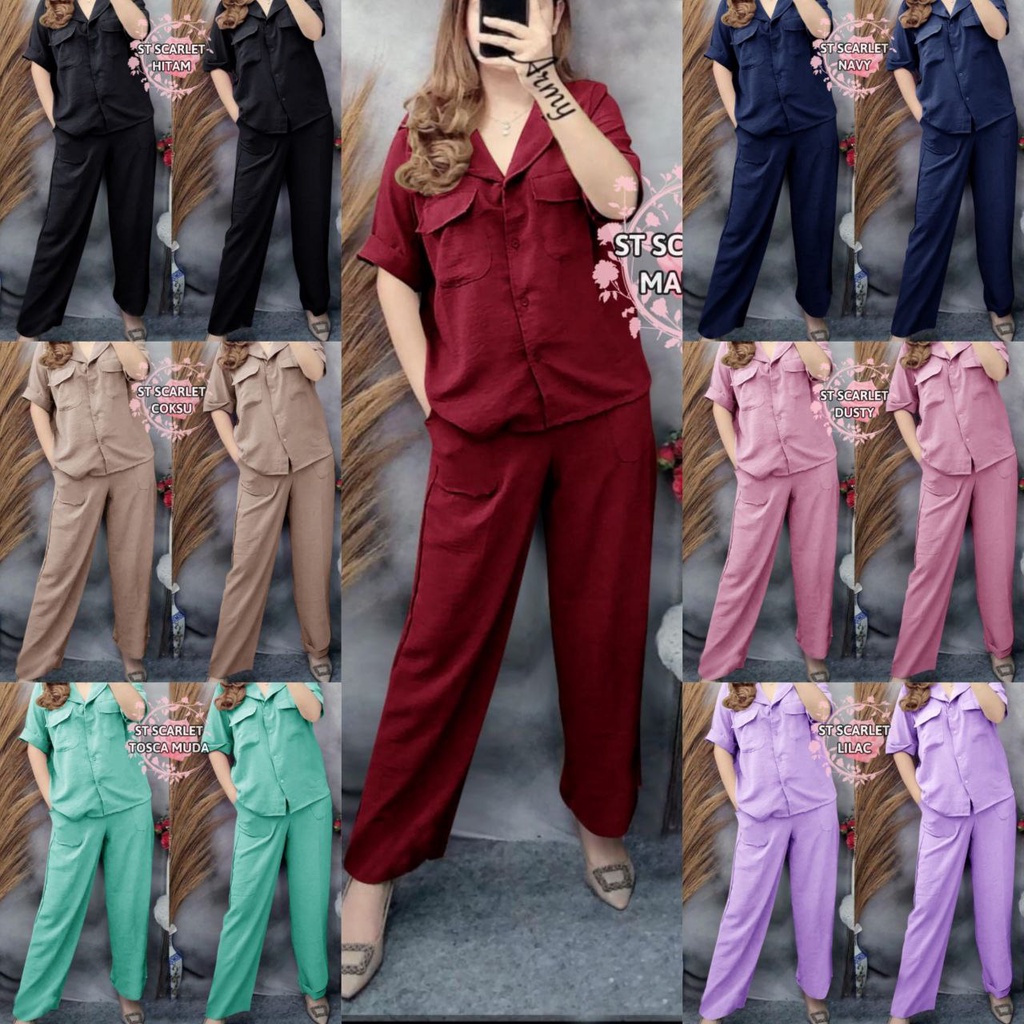 SETELAN SCARL FASHION WANITA TERLARIS TERBARU / PAKAIAN SANTAI / SET PESTA KASUAL FORMAL