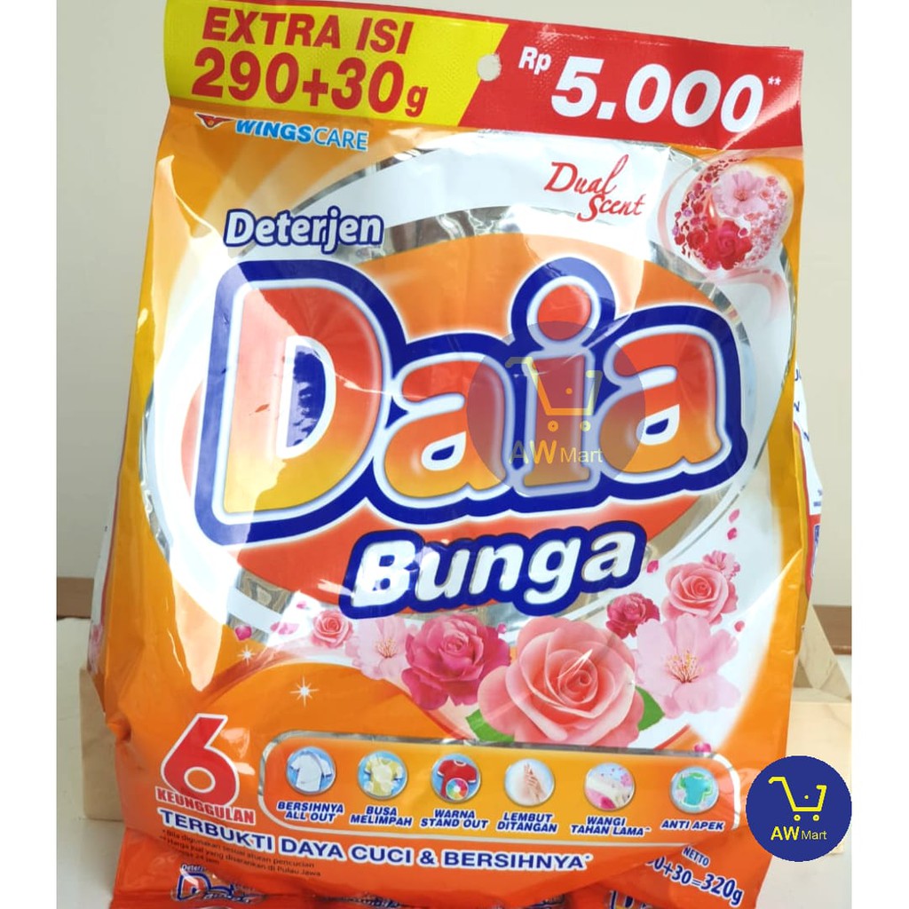 Daia 252gram, 263 gram MURAHH!!  (DARI PABRIK LANGSUNG) Deterjen + softener - Rp 5000