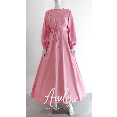 AUDY DRESS draperi berpayet / baju pesta kondangan / lamaran couple / gaun wisuda