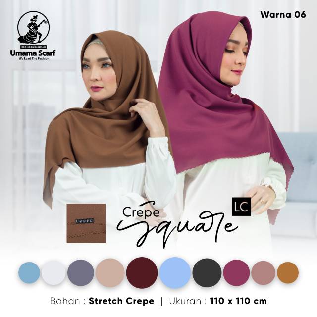 [GROSIR 10PCS] SEGIEMPAT CREPE SQUARE LC UMAMA SCARF/HIJAB JILBAB SQUARE DIAMOND LASER CUT