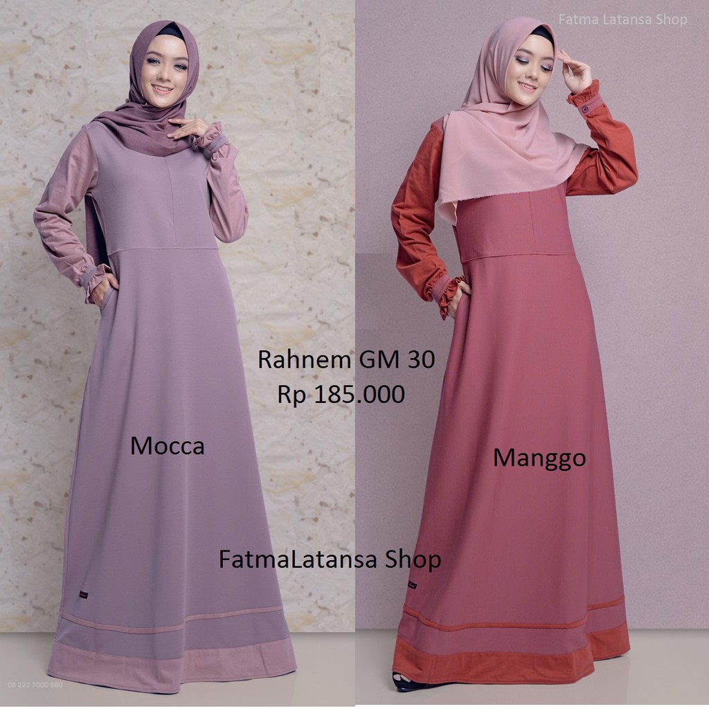 gamis  wanita  rahnem gm 30 dress pakaian wanita  