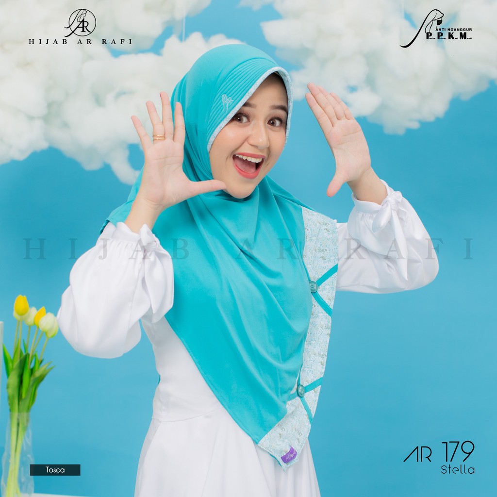Terlaris Hijab Arrafi AR 179 Jilbab Bergo Instant Antem Eskudo Ar Rafi  List Motif Kerudung Stella-8