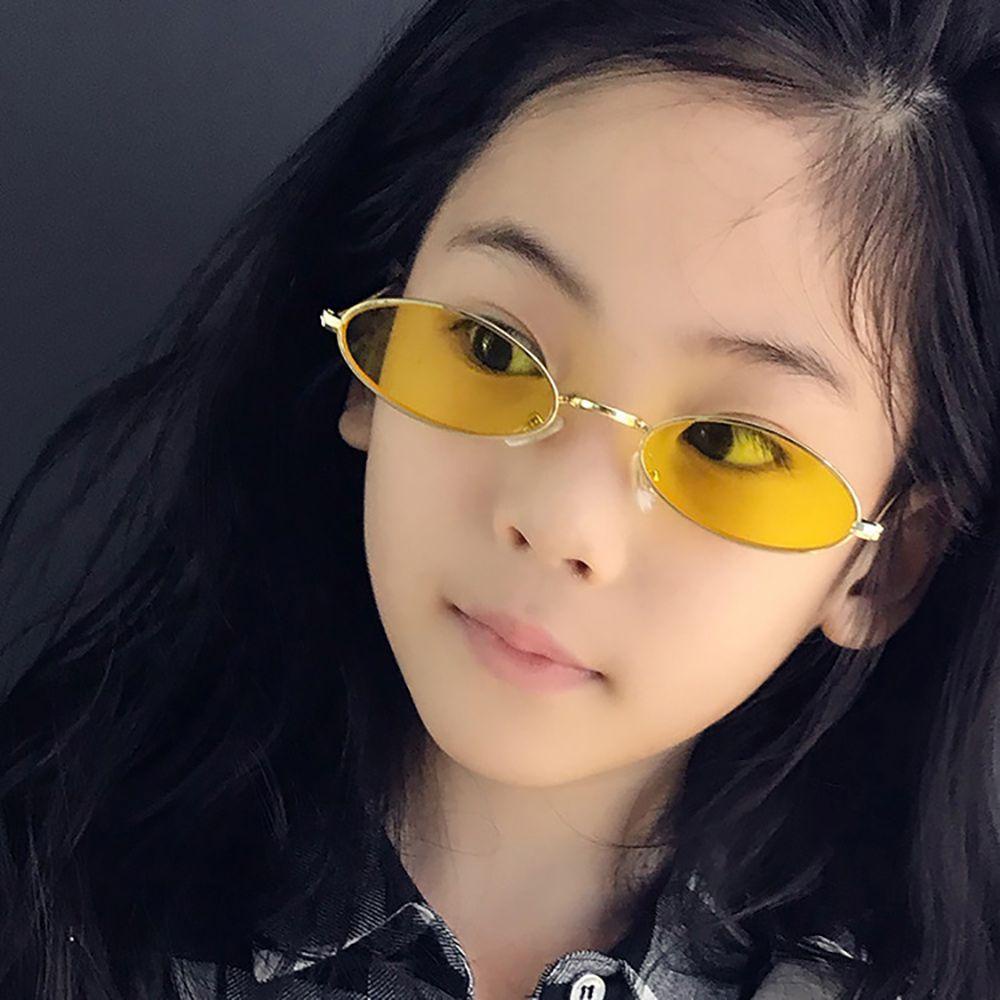 [Elegan] Oval Kacamata Hitam Keren Kepribadian Gadis Pantai Perlindungan Kacamata Anak Eyewear Children Glasses