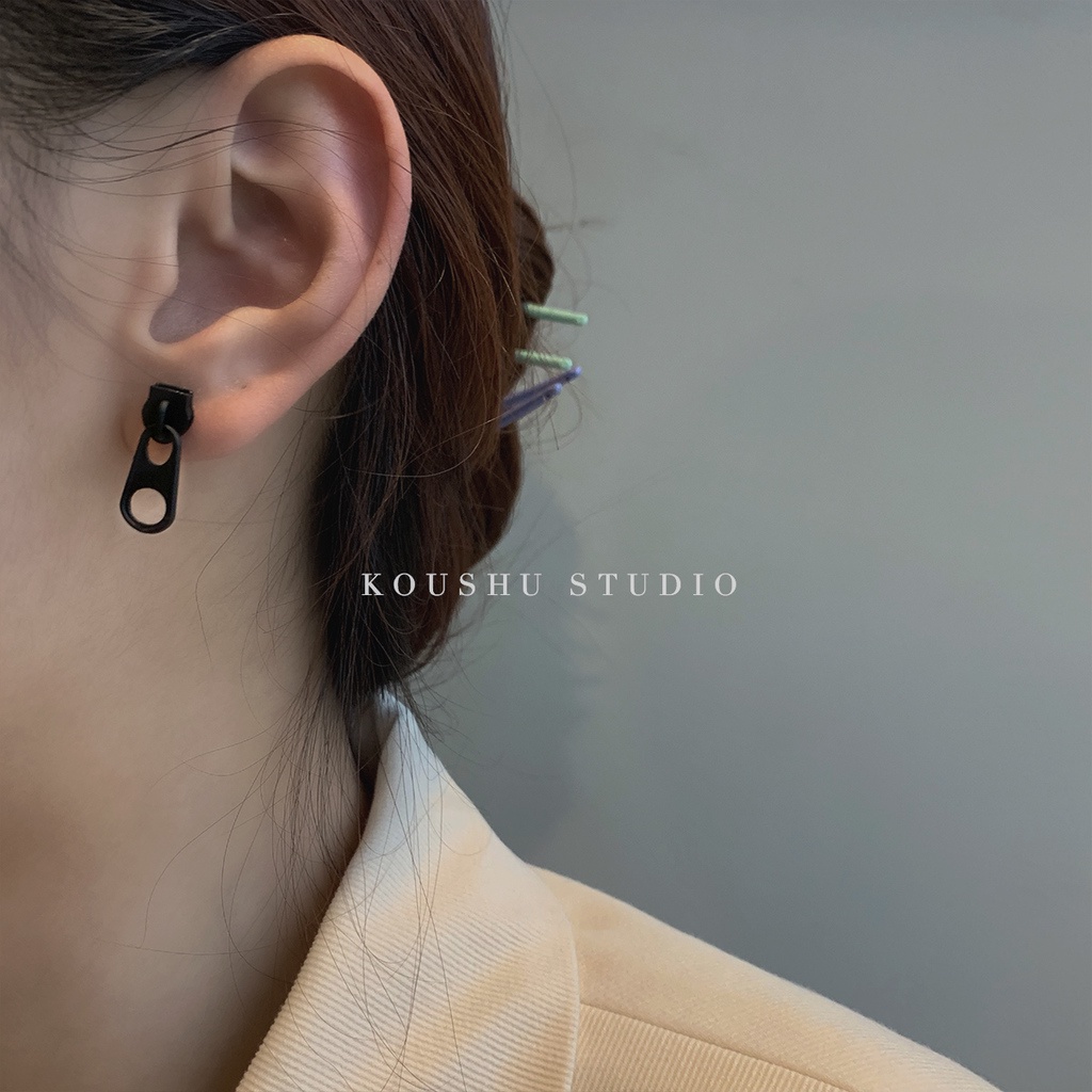 Anting Tusuk Wanita Model Retro Harajuku Simple + Resleting