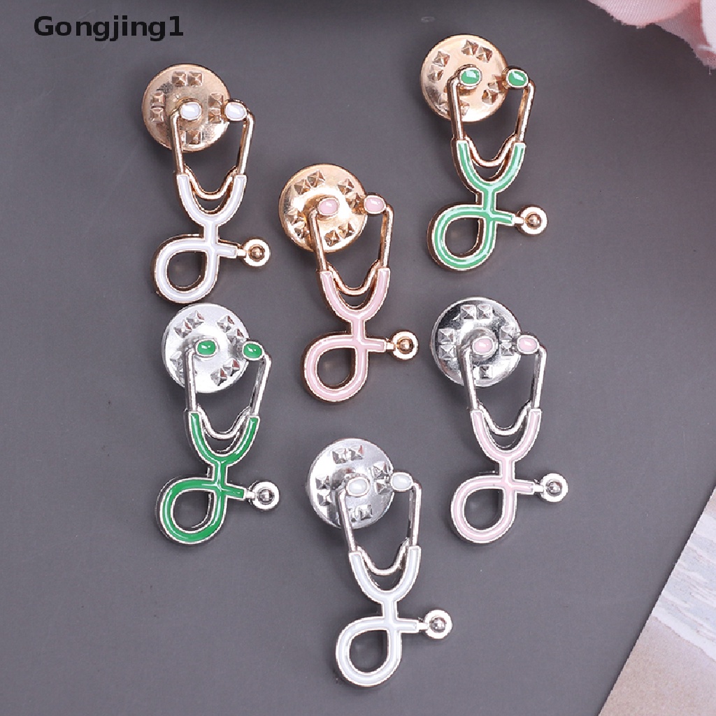 Gongjing1 1pc Bros Pin Kerah Motif Stetoskop Untuk Dokter / Perawat