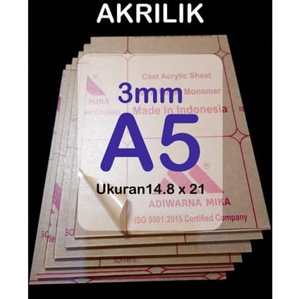 AKRILIK lembaran 3mm A5 / Akrilik bening  / Acrylic