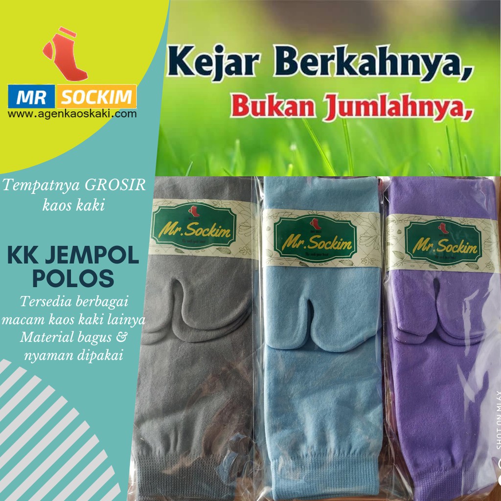 Kaos Kaki Jempol Muslimah Panjang Polos Warna Nylon Spandek Mr Sockim