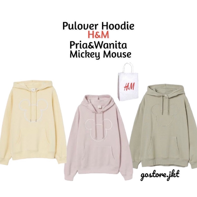 (COD) Hoodie HNM Mickey Mouse Collection Katun|Pria&Wanita,Full Taq, Free Paperbag/Plastik HNM