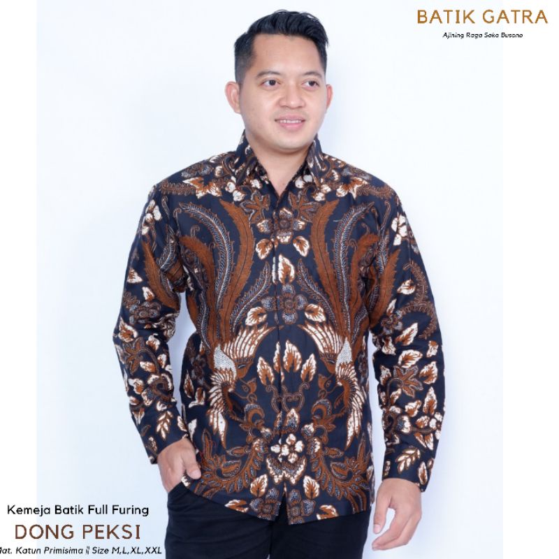 Kemeja Batik Pria Lengan Panjang Motif Dong Peksi Full Furing