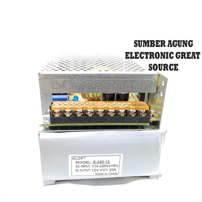 Klop Power Supply 20A S240 S240-12 110-220V AD ke DC Berkualitas