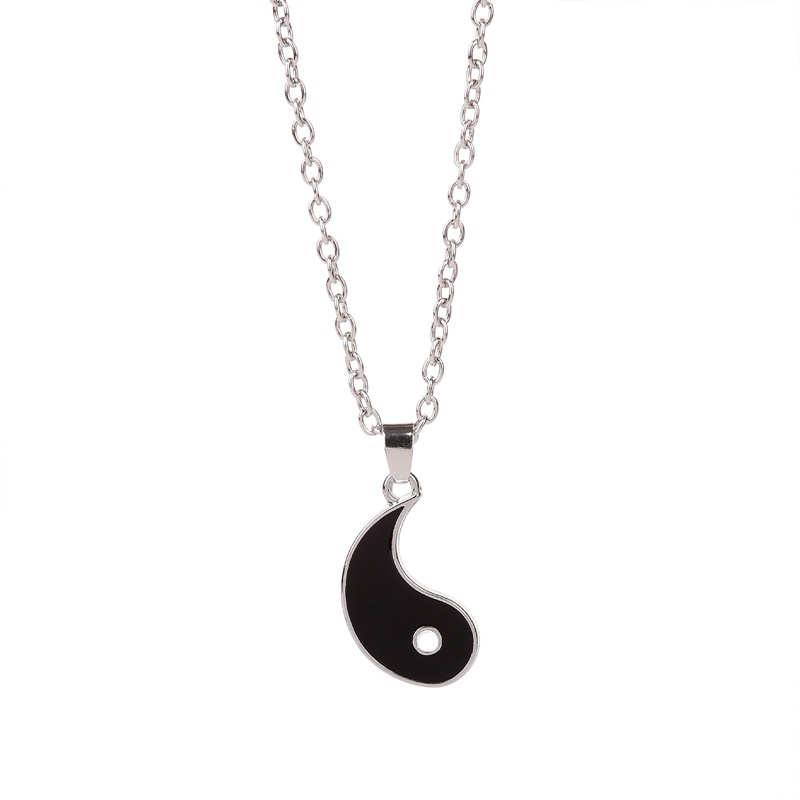 2pcs Kalung Liontin Puzzle Tai Chi Yin Yang Bahan Alloy Untuk Hadiah Ulang Tahun