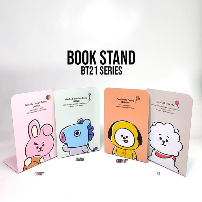 

Book Stand/Pembatas Buku/Sandaran/Book End Besi Bts Bt21 (2Pcs/Set) - Van