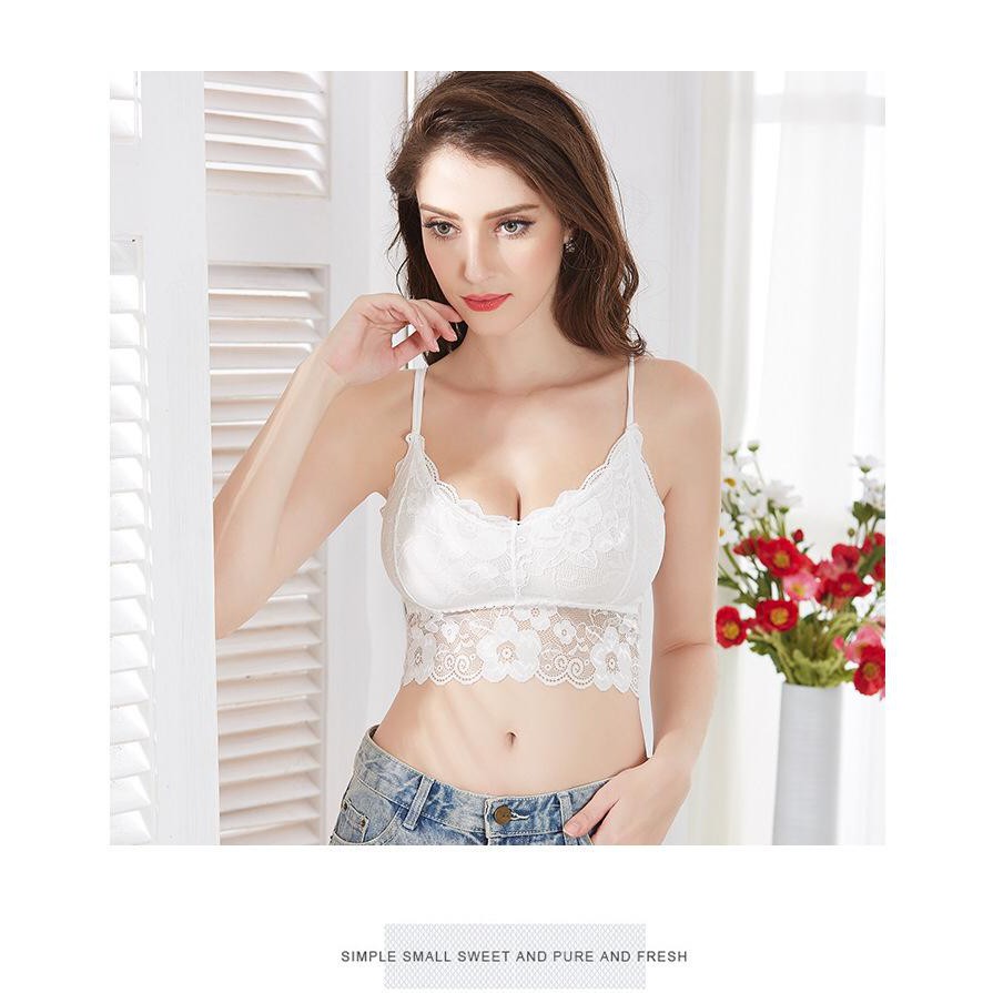 *ALIBABA1688*COD Bra Wanita Model Tanpa Kawat Bahan Halus Dan Hiasan Renda Sexy (70gr)