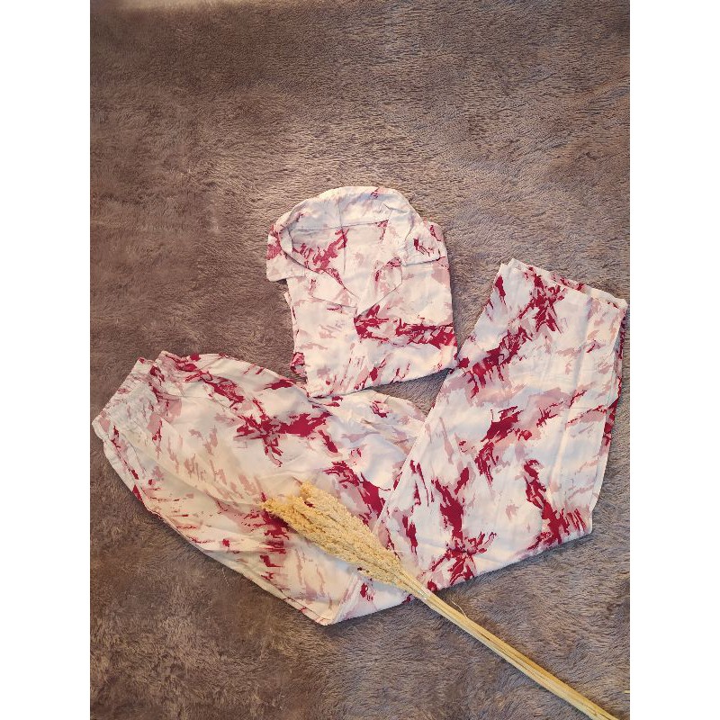 Aroohi one set tie dye/tie dye/celana panjang/kemeja tie dye