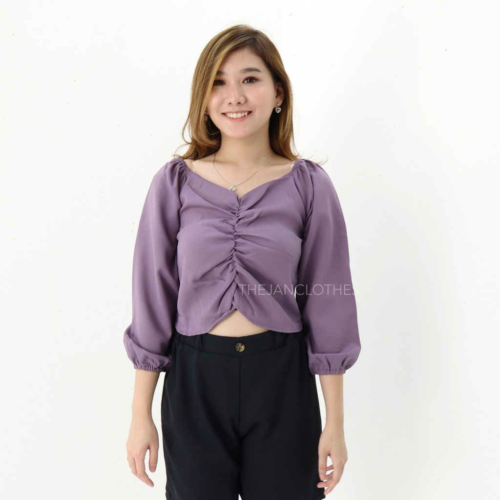 puffy top blouse -Thejanclothes