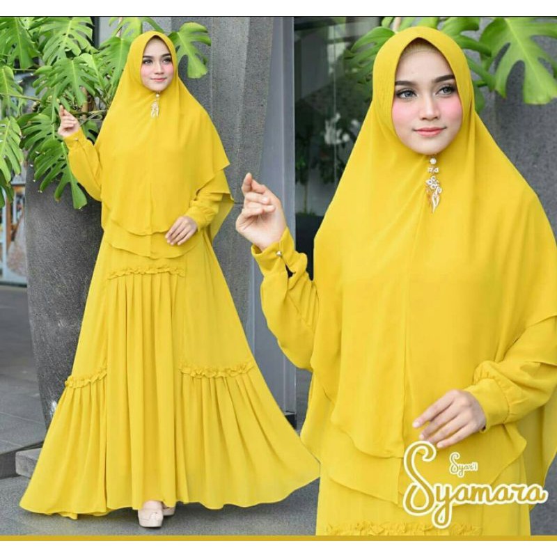 Syamara syari set khimar // gamis syari maryam moscrepe cuci gudang