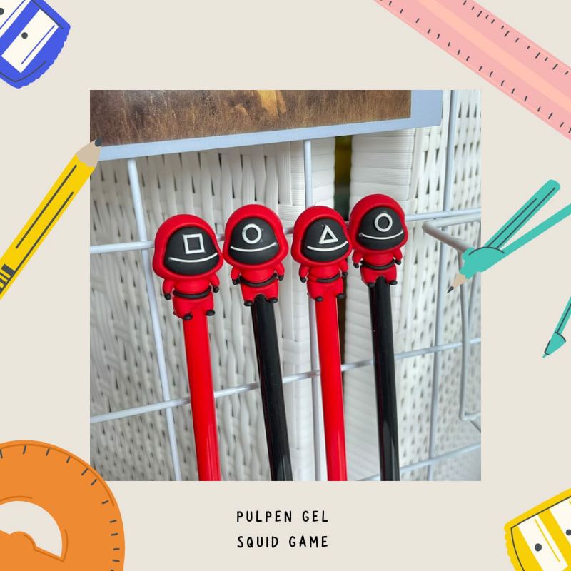 Pulpen gel squid game ballpoint gel squid game kado unik souvernir alat stationery murah