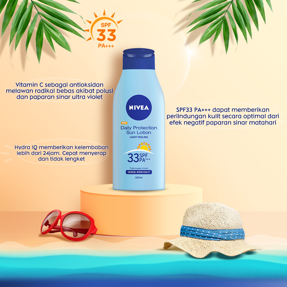 NIVEA Body Lotion Daily Protection Sun SPF33 100ml - Proteksi untuk semua jenis kulit Image 3