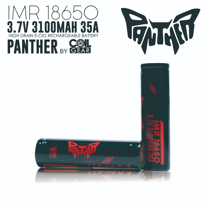 Authentic baterai CoilGear Red Panther 18650 3100mAh 35A