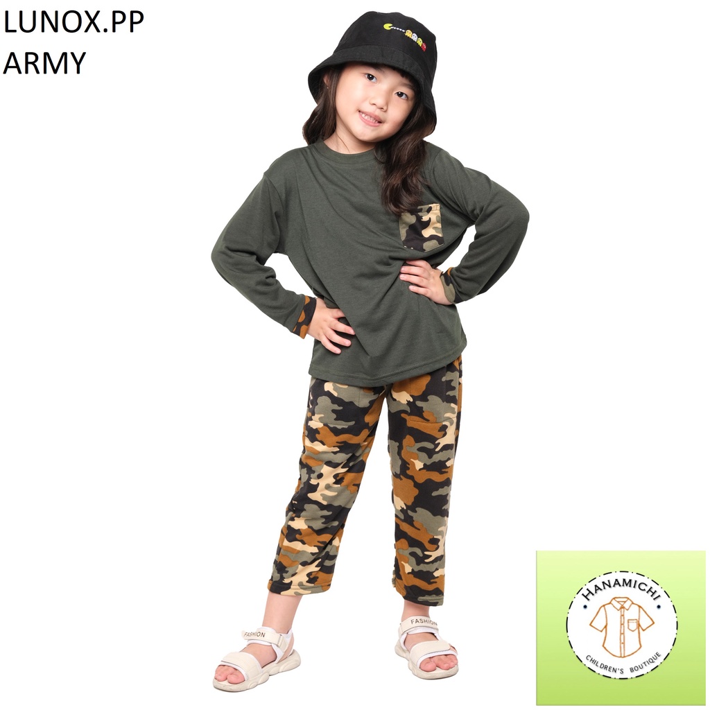 Hanamichi LUNOX.PP Setelan Anak Lengan Panjang Motif Camo