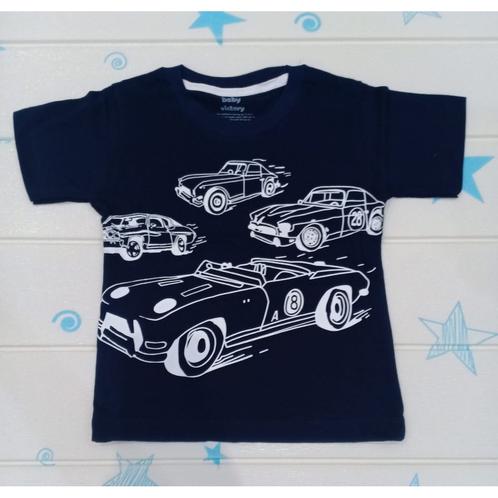 Baby Victory Kaos Anak Motif Mobil Sketsa Shopee Indonesia