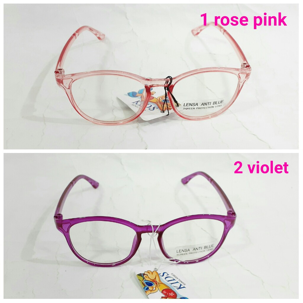 Kacamata anak perempuan bening lensa anti blue radiation kaca mata screen protection lens sinar biru-2