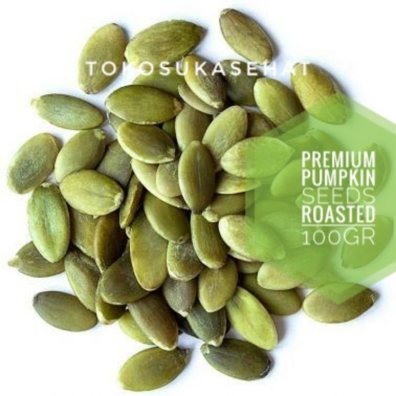 

PUMPKIN SEEDS ROASTED PREMIUM ORGANIC -100gr (BIJI LABU PANGGANG ORGANIK) CEMILAN SNACK SEHAT TOKOSUKASEHAT