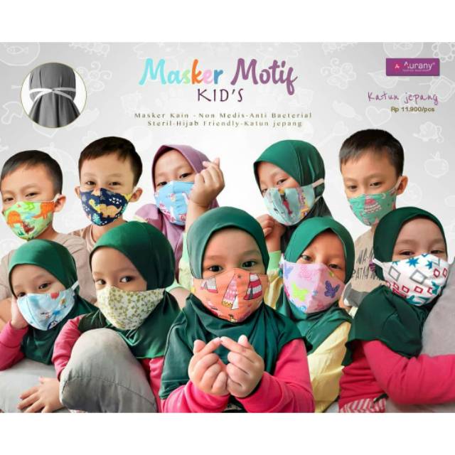 MASKER MOTIF || ANAK &amp; DEWASA || AURANY