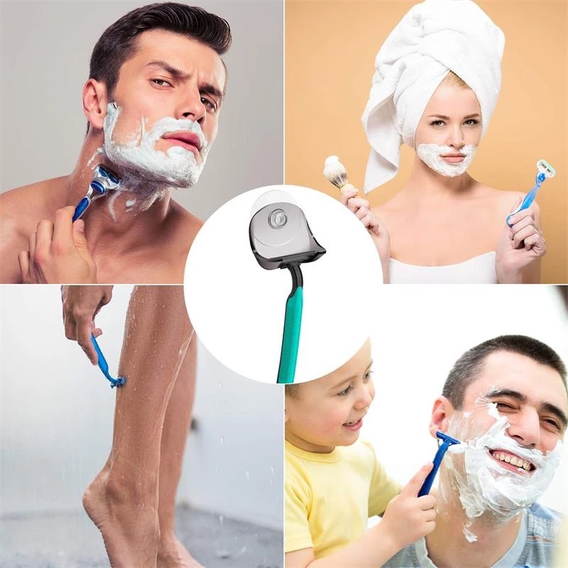 Hot Sale/Tempat Alat Cukur Universal Dengan Suction Cup/Rak Alat Cukur Transparan Gantung Dinding/Rak Penyimpanan Penopang Silet Plastik Aksesoris Kamar Mandi