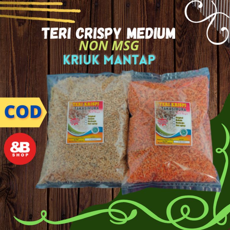 

Teri Crispy kiloan siap saji original/balado/pedas/barbeque/jagung bakar | seafood | lauk kering | teri nasi