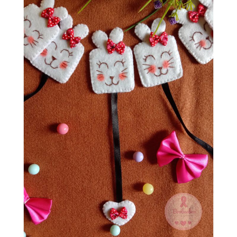 

pemabatas/penanda buku kelinci flanel