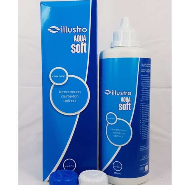 Cairan Pembersih softlens Aquasoft 350ml / Aqua soft Illustro