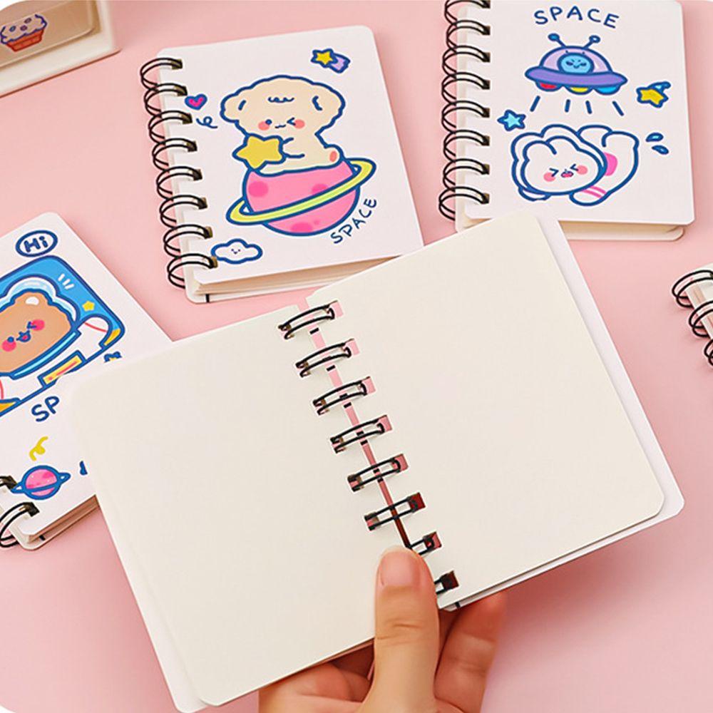 Lanfy Astronot A7 Notebook Portable Kawaii Sekolah Kantor Supply Mini Pocket Book Stationery Diary Buku Kartun Coil Notebook