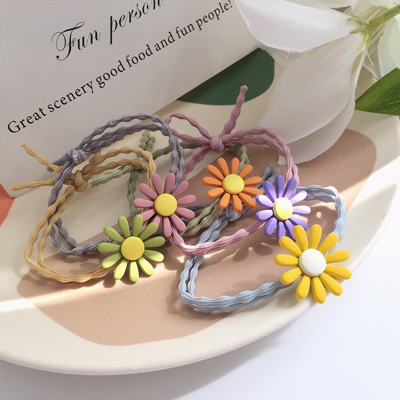 MURMURE.ID | IKAT RAMBUT IMPORT ALA KOREA MOTIF BUNGA DAISY AKSESORIS KARET RAMBUT WANITA  HA054-8