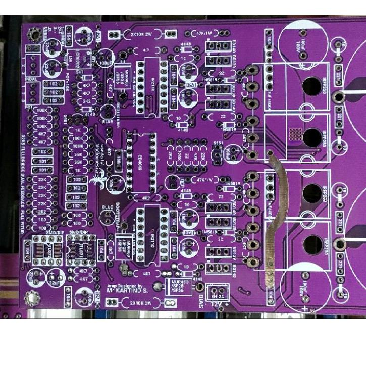 Jual PCB Class D D2k5 Fullbridge Dual Feedback full fitur PCB Fix