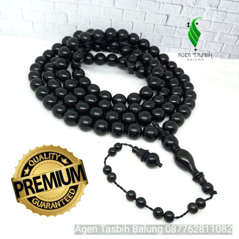 Tasbih Kayu Galih Kelor Hitam Jumbo Super size 16mm ORIGINAL!!