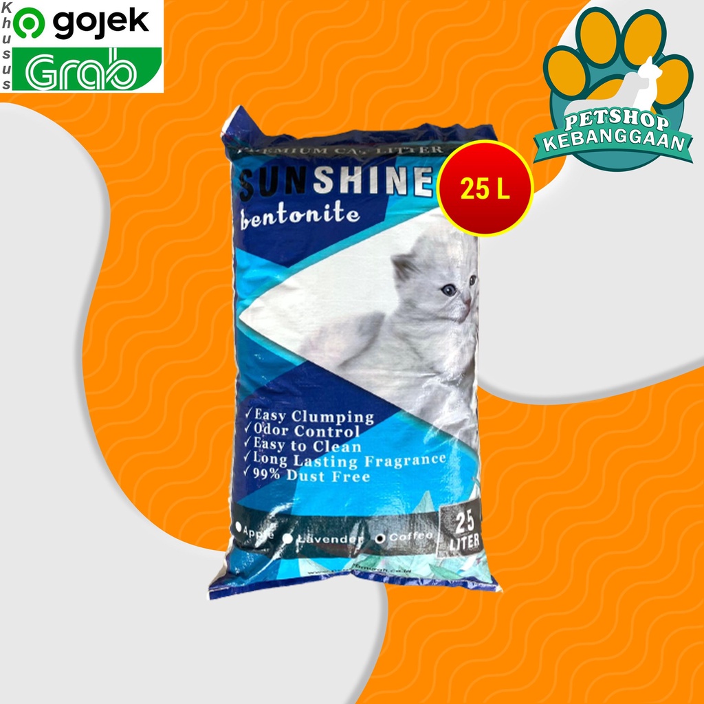 GOSEND Pasir Kucing Gumpal Wangi Clumping Sunshine Bentonite 25 Litter