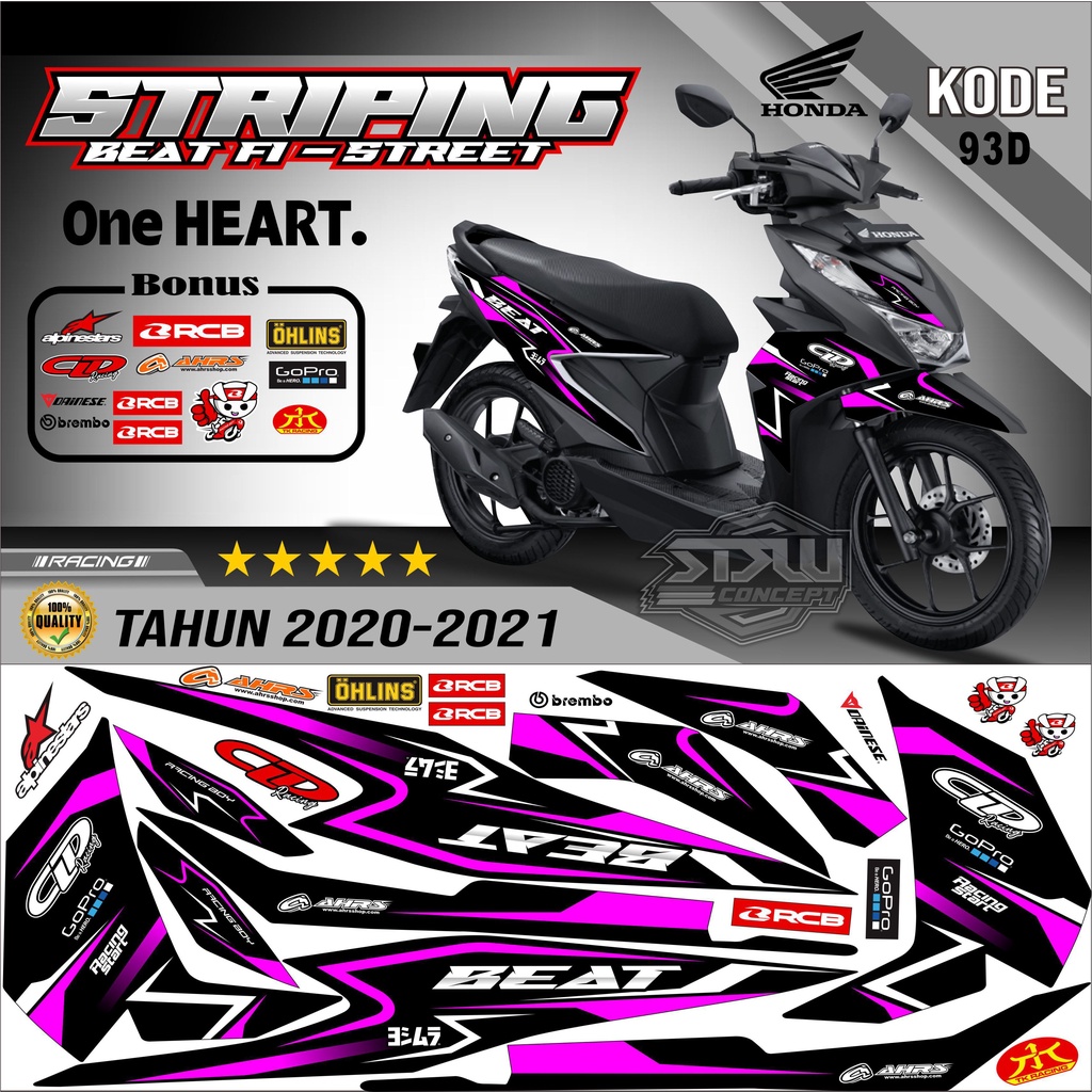 Striping Beat New Stiker Lis Motor Beat New Variasi kode 93