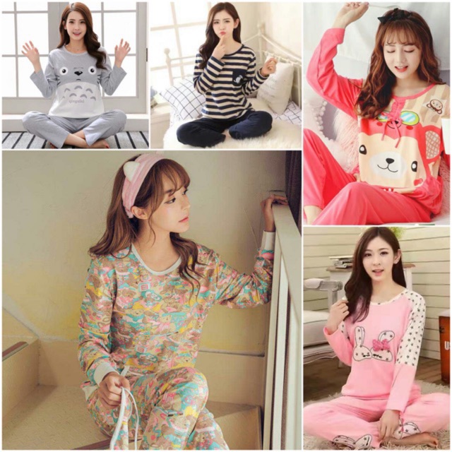 Baju tidur wanita / piyama celana panjang / pajamas tidur pp totoro import